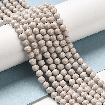 Cubic Zirconia Imitation Pearl Bead Strands ZIRC-P109-03C-01-1