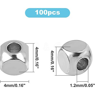304 Stainless Steel Beads STAS-UN0008-36P-1