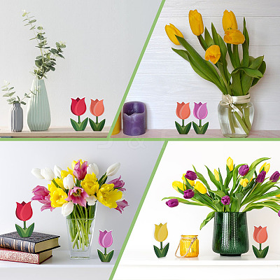 6Pcs 6 Colors Tulip PVC Display Decoration DJEW-WH0042-102-1