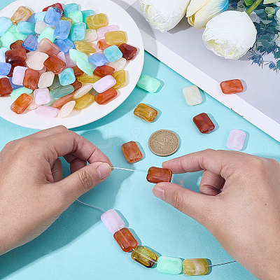 100Pcs Opaque Acrylic Beads MACR-SP0002-21-1