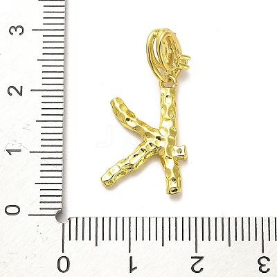 Rack Plating Brass Micro Pave Cubic Zirconia European Dangle Charms KK-L210-015G-K-1