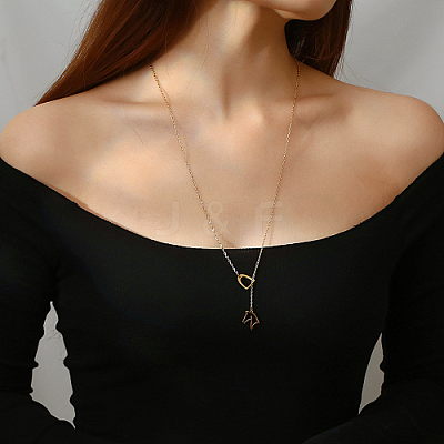304 Stainless Steel Lariat Necklaces JR3164-1-1
