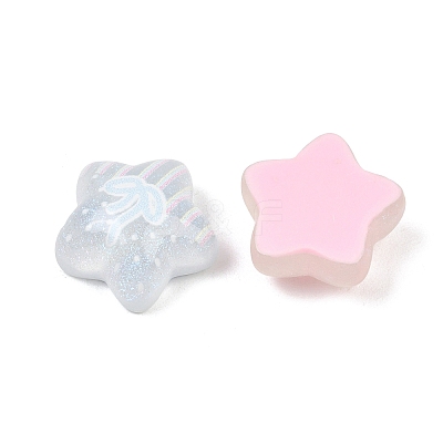 Printed Transparent Resin & Glitter Powder Cabochons RE-CBA9CE8-05-1