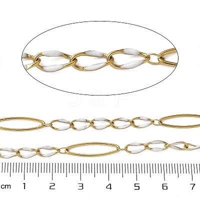 304 Stainless Steel Enamel Link Chains CHS-U003-01G-02-1
