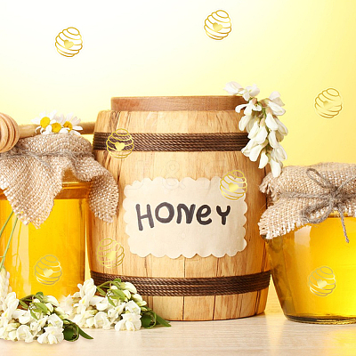 Honeycomb Gold Foil Self-adhesive Stickers DIY-WH20001-13A-1