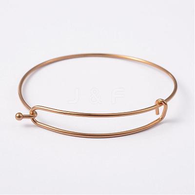 Adjustable Ion Plating(IP) 304 Stainless Steel Expandable Bangle Making BJEW-L604-09G-1