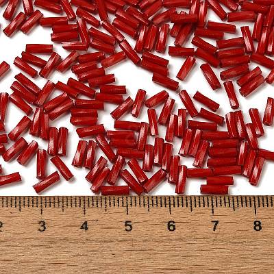 Baking Paint Glass Twist Bugle Beads SEED-C004-02J-1