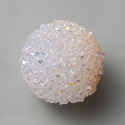 Frosted Acrylic Beads MACR-WH0007-91B-1