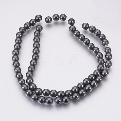 Electroplate Non-Magnetic Synthetic Hematite Beads Strands G-F585-C-6mm-1