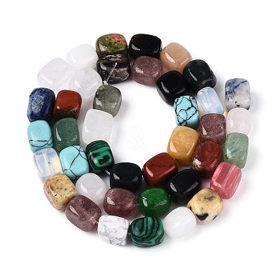 Natural & Synthetic Mixed Stone Beads Strands G-T142-74-1