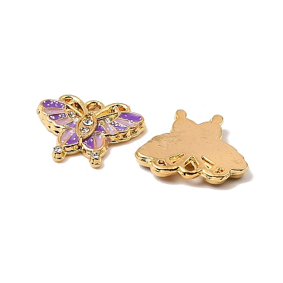 304 Stainless Steel with Crystal Rhinestone Enamel Charms STAS-G358-06G-03-1