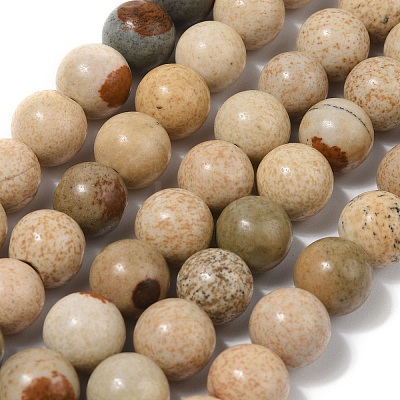 Natural Picture Jasper Beads Strands G-G184-A03-01-1