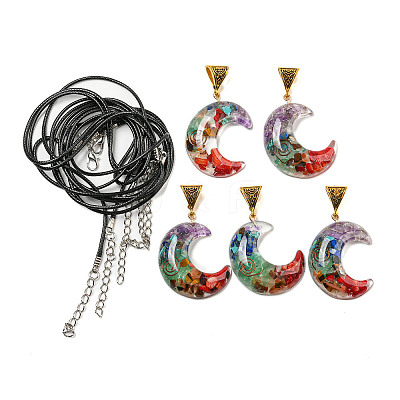 Resin Pendant Necklaces NJEW-L120-01-1