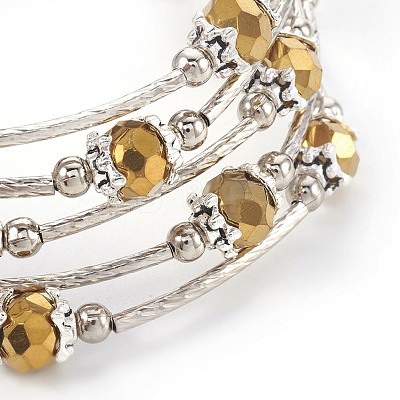 Electroplate Glass Wrap Bracelets BJEW-JB04018-02-1