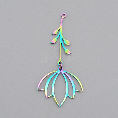 Ion Plating(IP) 201 Stainless Steel Big Pendants STAS-S105-LA590-1