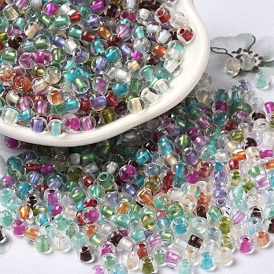 6/0 Transparent Inside Colours Glass Seed Beads SEED-P006-01A-07-1