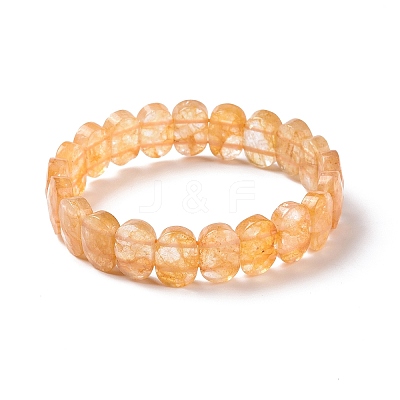 Natural Citrine Oval Beaded Stretch Bracelet G-E010-01L-1