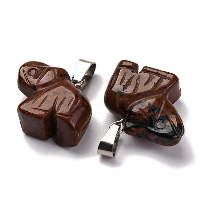 Natural Mahogany Obsidian Pendants G-B127-05P-05-1
