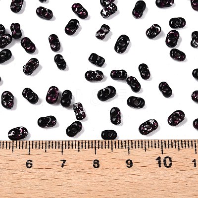 Picasso Spray Painted Glass Seed Beads SEED-T006-04-38-1