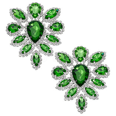 2Pcs Glass Rhinestone Cabochons RGLA-FG0001-28S-04-1