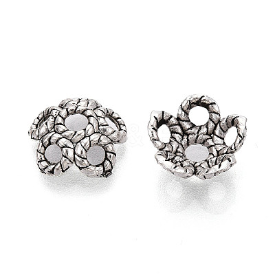 Tibetan Style Alloy Bead Caps TIBEB-T004-19AS-1