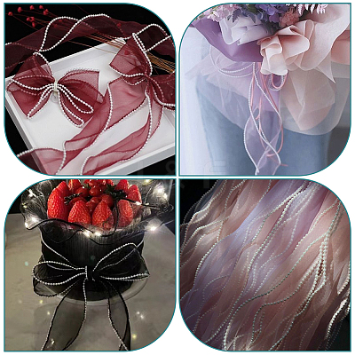Polyester Organza Ribbons SRIB-WH20020-004B-1