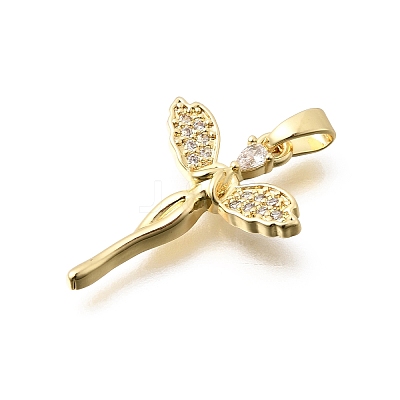 Brass Clear Cubic Zirconia Pendants KK-B187-20G-1
