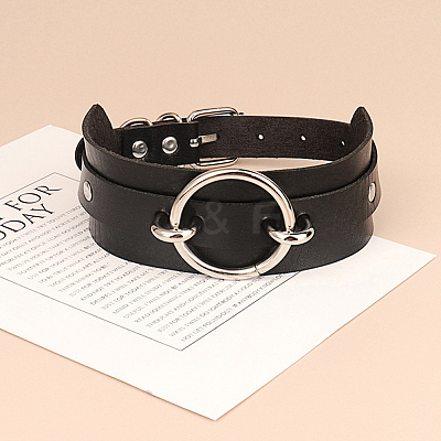 PU Leather Choker Necklaces for Women NJEW-CL0001-22A-1