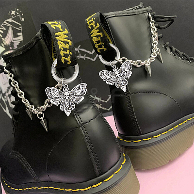 16Pcs 8 Style Cross/Butterfly/Moon Alloy Shoe Decoration HJEW-AB00624-1