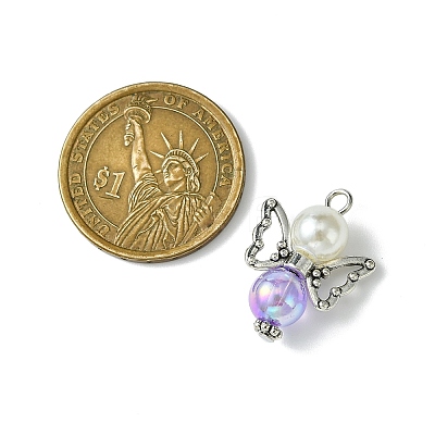 Imitation Pearl Acrylic Pendants PALLOY-JF02624-03-1
