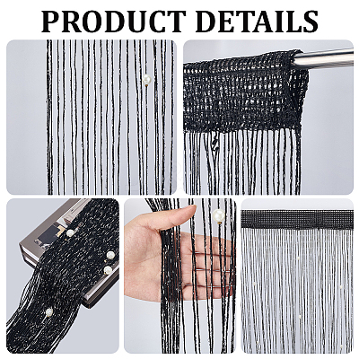 Polyester & Plastic Pearl Door String Curtain AJEW-WH20128-053A-1