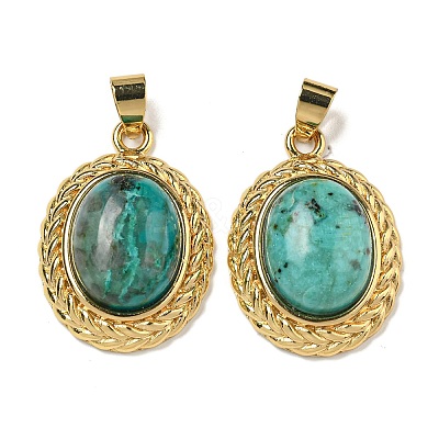 Natural Mixed Stone Oval Pendants G-B079-02G-1