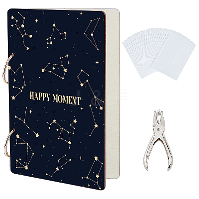 Wooden 2-Ring Loose Leaf Binder Postcard Phote Album Cover DIY-WH0547-240-1