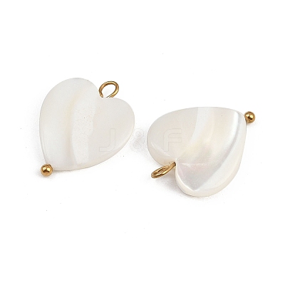 Natural Shell Heart Pendants X1-STAS-D378-34G-1