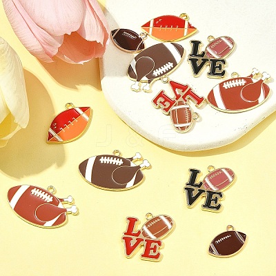 16Pcs 6 Styles Alloy Enamel Pendants ENAM-FS0002-44-1