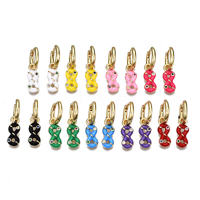 Brass Micro Pave Cubic Zirconia Huggie Hoop Earrings EJEW-T014-44G-NF-1