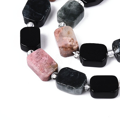 Natural Rhodonite & Eagle Eye & Obsidian Beads Strands G-N358-02A-03-1