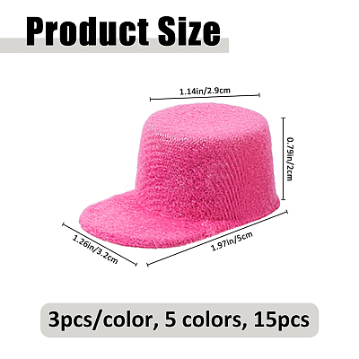 15Pcs 5 Colors EVA Craft Doll Hat DOLL-FH0001-06B-1