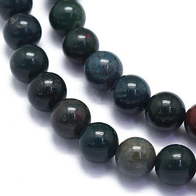Natural Bloodstone Beads Strands G-K310-C04-6mm-1
