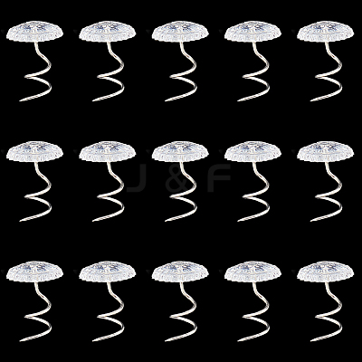 60Pcs Clear Acrylic Flat Round Head Iron Twist Pins FIND-SP0004-66-1