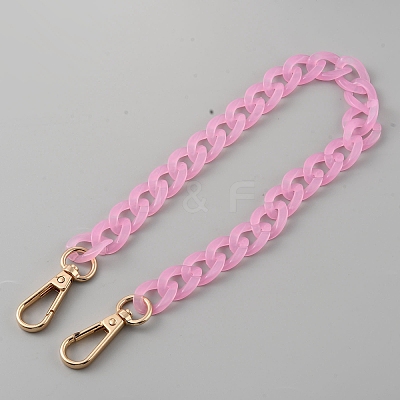 Acrylic Imitation Jelly Curb Chain Link Purse Chains FIND-WH0126-257C-1