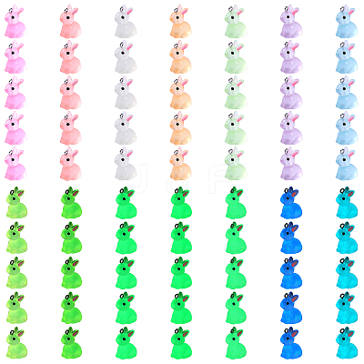 70Pcs 7 Colors Luminous Transparent Resin Pendants RESI-SZ0003-35-1