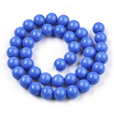 Opaque Solid Color Glass Beads Strands X-GLAA-T032-P10mm-11-1