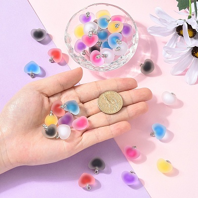 10Pcs Frosted Resin Pendants RESI-YW0004-45G-1