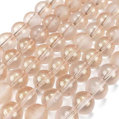 Frosted Transparent Glass Bead Strands GLAA-P065-8mm-05-1