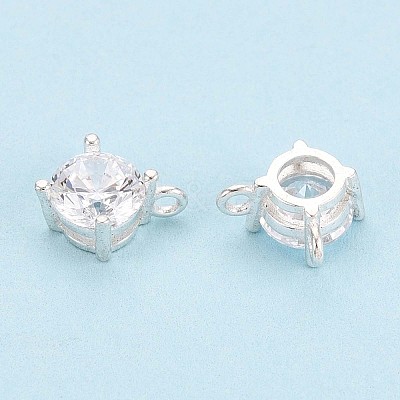 925 Sterling Silver Micro Pave Clear Cubic Zirconia Charms STER-N017-17A-S-1
