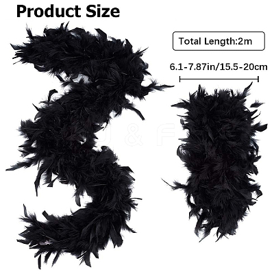 Turkey Feathers Fluff Boa for Dancing FIND-WH0126-125A-1