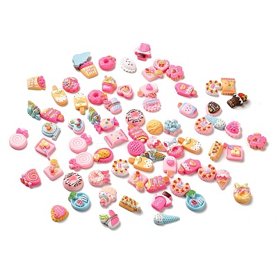 Cartoon Snack Opaque Resin Cabochons RESI-K019-47-1
