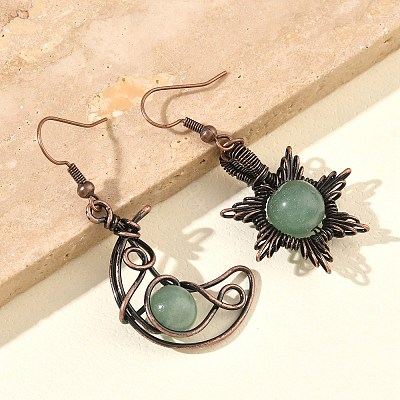 Natural Apatite Dangle Earrings G-H359-07R-07-1
