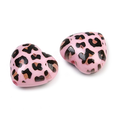 Printed Opaque Acrylic Beads OACR-S077-01B-1